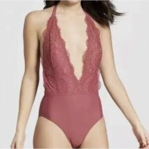 Xhilaration Pink Lace One Piece Swimsuit